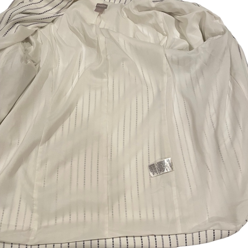 Chico's Cream and Black Striped Blazer - Picture 7 of 10